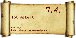 Tót Albert névjegykártya